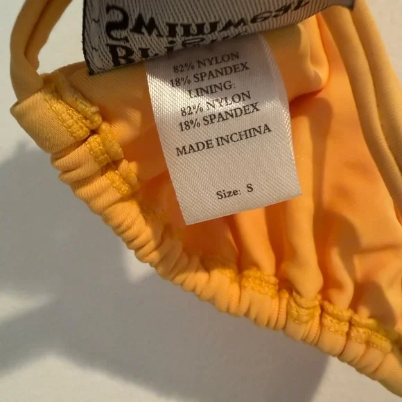 Bright Swimwear Yellow Triangle Bikini Top Size Small - Picture 9 of 9